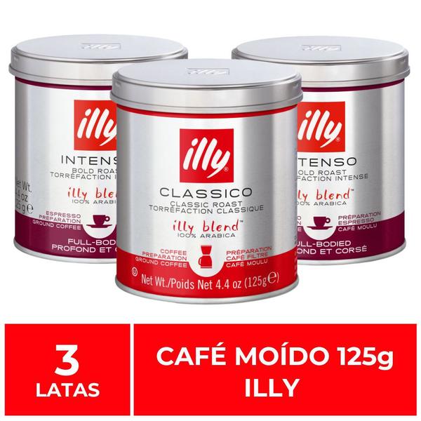 Imagem de Café Moído, Illy, 3 Latas de 125g