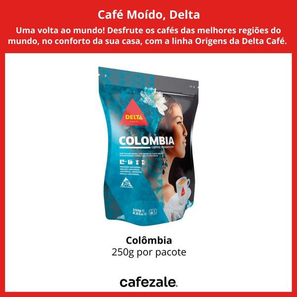 Café Moído Importado, Delta, Colombia, 250g - Delta Cafés Imagem de Café Moído Importado, Delta, Colombia, 250g