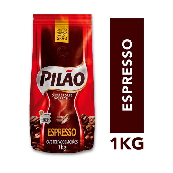 Café Pilão Torrado em Grãos Espresso Kit 5 Pacotes 1kg Imagem de Café Pilão Torrado em Grãos Espresso Kit 5 Pacotes 1kg