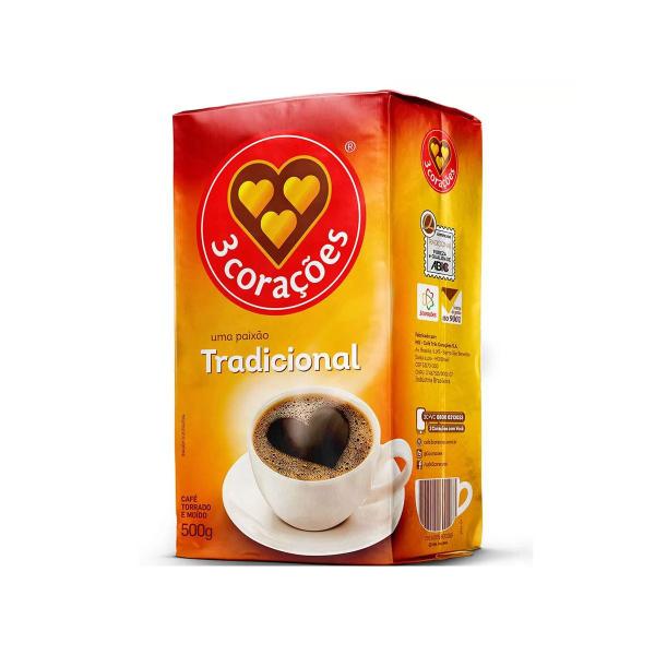 Imagem de Café Saboroso 3 Corações Tradicional Vácuo 500g Kit 3