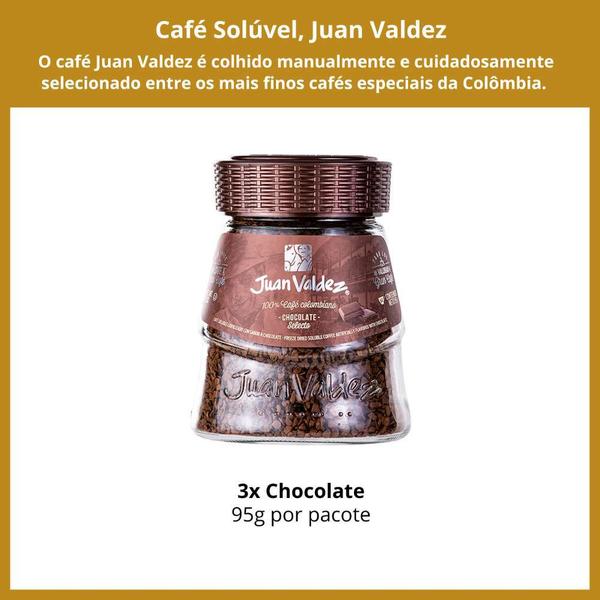 Imagem de Café Solúvel Colombiano Juan Valdez Chocolate 3 potes de 95g