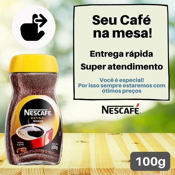 Imagem de Café Solúvel Nescafé 100g Sem Glúten Grãos Conilon e Arábica - Tradição Forte, Suave, Extra Forte