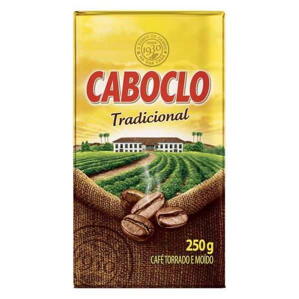 Café Torrado e Moído Caboclo Vácuo 250g - Tradicional Imagem de Café Torrado e Moído Caboclo Vácuo 250g - Tradicional