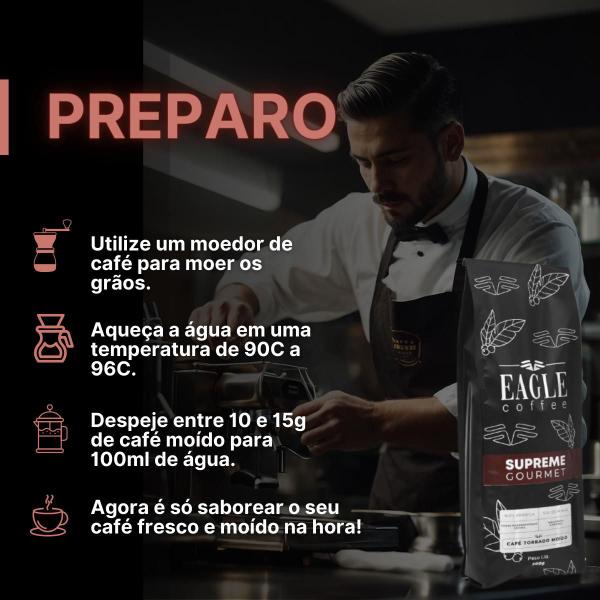 Imagem de Café Torrado Grãos Gourmet Espresso Arábica 500g Minas