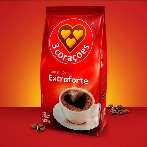 Imagem de Café Três Corações Extra Forte Moído Kit 3 Pacotes 500G