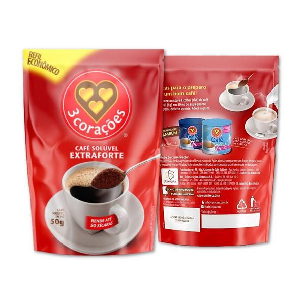 Imagem de Café Três Corações Solúvel Extra Forte Kit 3 Sachês 50G