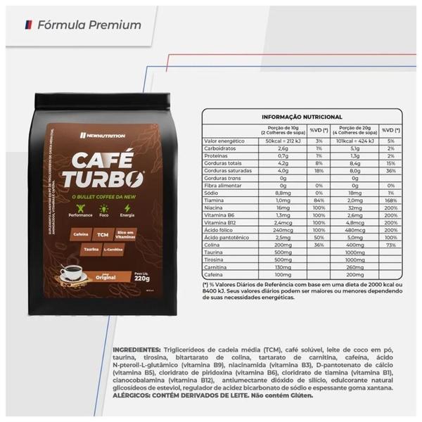 Imagem de Café Turbo Em Pó 220G New Nutrition Sabor:Natural