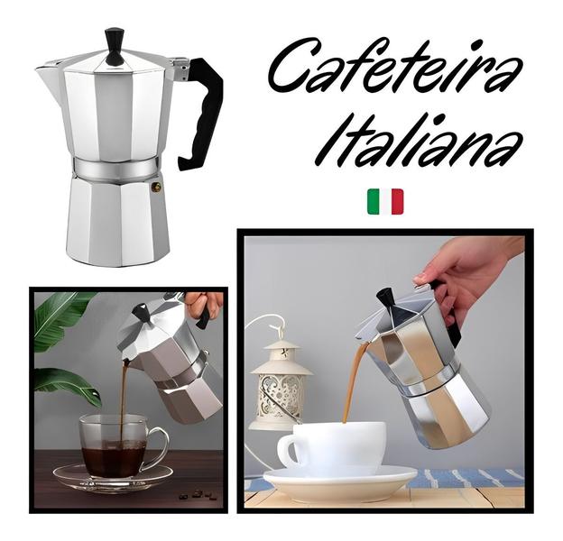 Imagem de Cafeteira Aluminio 3 Xicara Italiana Café Expresso S/ Filtro