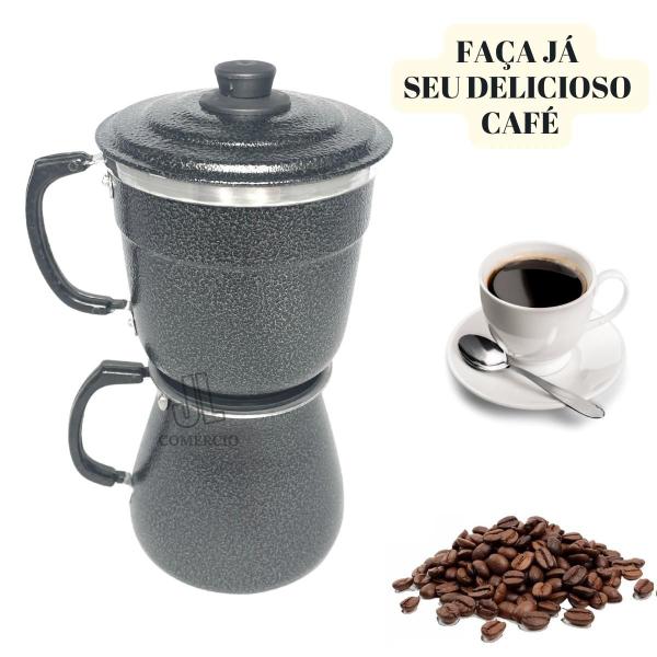 Cafeteira Alumínio Preta Craqueada ou Vermelha 1L Cafeteira Econômica Italiana Bialeti - JL Comercio Imagem de Cafeteira Alumínio Preta Craqueada ou Vermelha 1L Cafeteira Econômica Italiana Bialeti