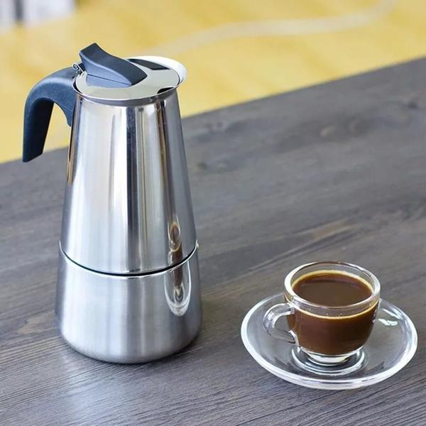 Cafeteira café expresso italiana inox clássica - Filó Moda Imagem de Cafeteira café expresso italiana inox clássica