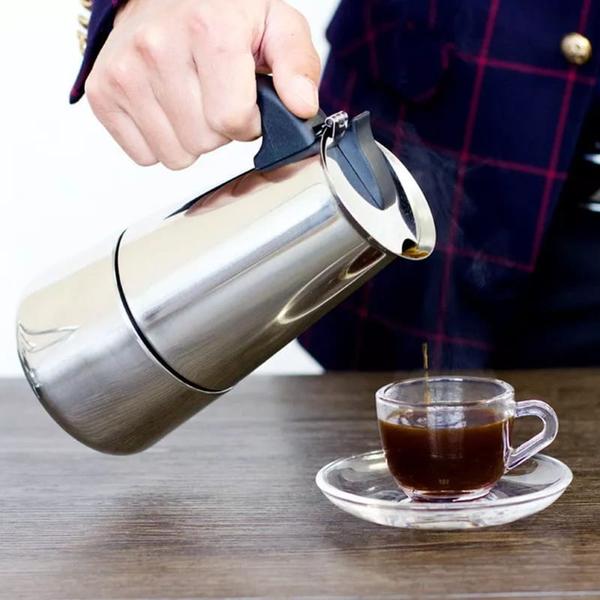 Cafeteira café expresso italiana inox clássica - Filó Moda Imagem de Cafeteira café expresso italiana inox clássica