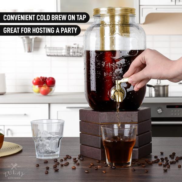 Imagem de Cafeteira Cold Brew Zulay Kitchen 3.8L com vidro e aço