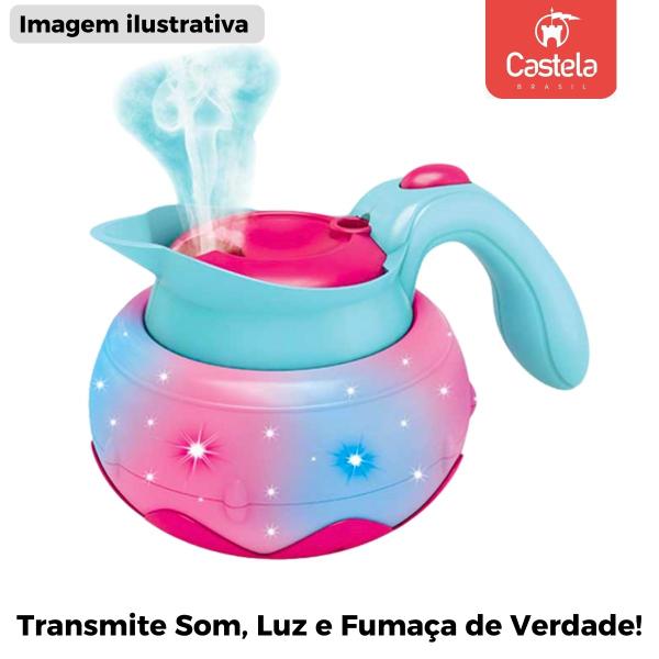 Imagem de Cafeteira de Brinquedo com Som Luz e Fumaça de Verdade Castela