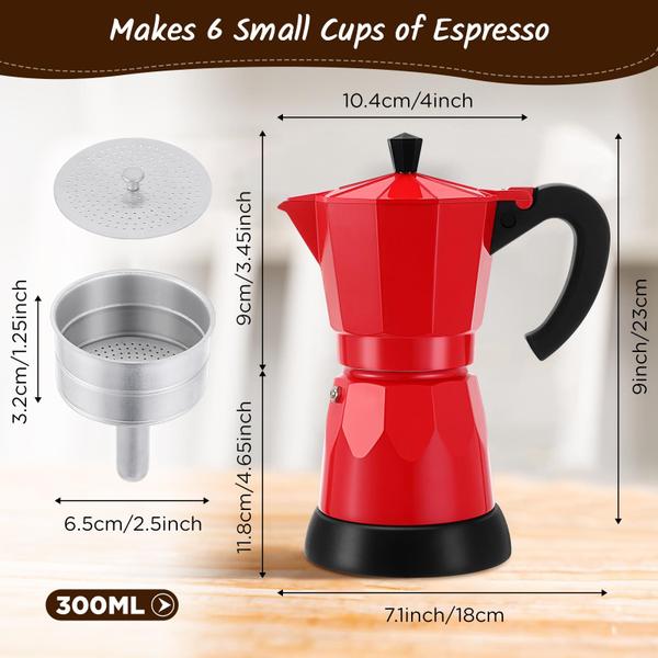 Imagem de Cafeteira de café expresso elétrica Lemosae Coffee Pot 300mL vermelha