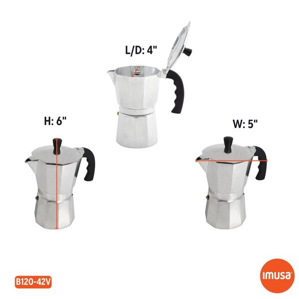 Imagem de Cafeteira de fogão expresso IMUSA USA B120-42V 3 xícaras