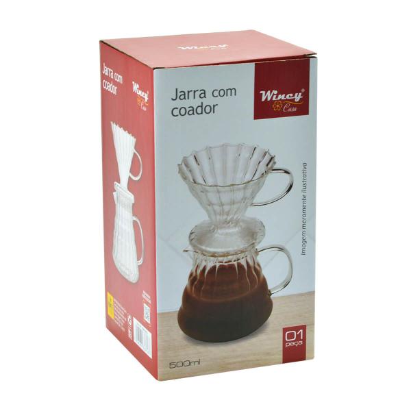 Imagem de Cafeteira de Vidro com Jarra e Suporte Coador de Cafe 500ml