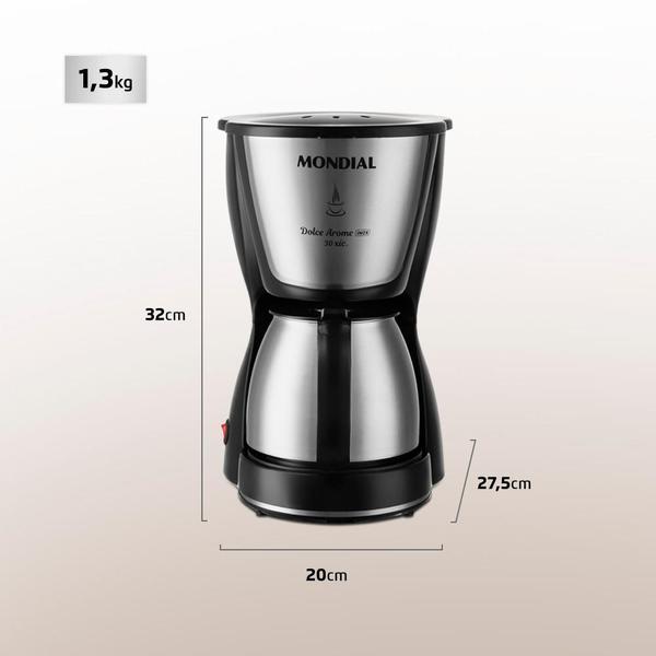 Imagem de Cafeteira Elétrica Dolce Arome C-37Ji-30X 800W Inox 220V