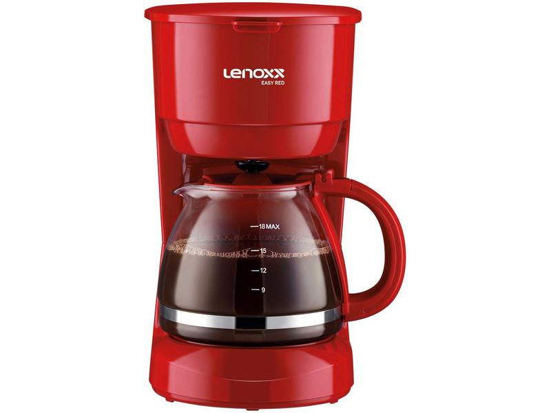Cafeteira Elétrica Lenoxx Easy Red PCA019 - 18 Cafés Vermelha Cafeteira Elétrica Lenoxx Easy Red PCA019 - 18 Cafés Vermelha