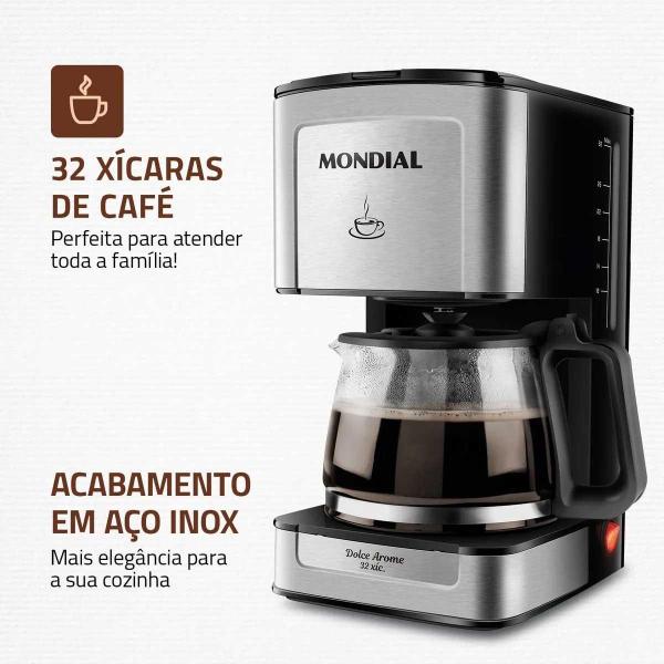 Imagem de Cafeteira Elétrica Mondial Dolce Arome C-44-32X-SI Inox 220V