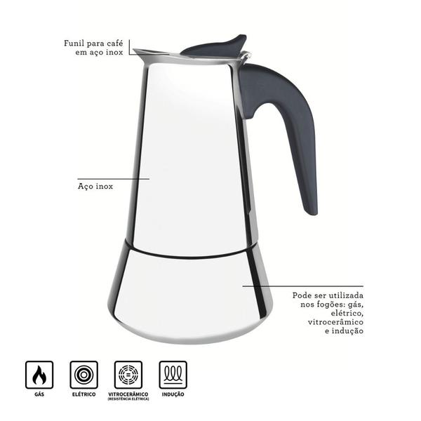 Imagem de Cafeteira Expresso Italiana Inox 350ML 61768/100 Tramontina