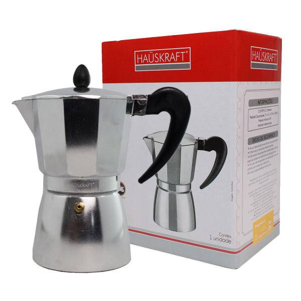 Cafeteira Expresso tipo Italiana 6 Xícaras Alumínio - Hauskraft Imagem de Cafeteira Expresso tipo Italiana 6 Xícaras Alumínio