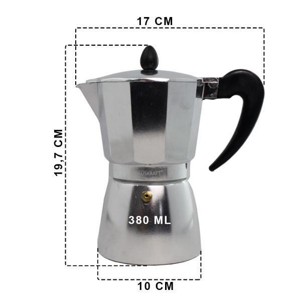 Cafeteira Expresso tipo Italiana 6 Xícaras Alumínio - Hauskraft Imagem de Cafeteira Expresso tipo Italiana 6 Xícaras Alumínio