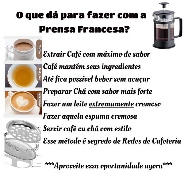 Imagem de Cafeteira Francesa Prensa e Moedor de Café Kit Retrô Gourmet