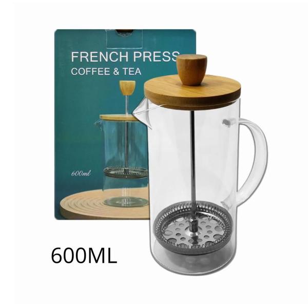 Imagem de Cafeteira Francesa Prensa Vidro Bambu Premium French Press