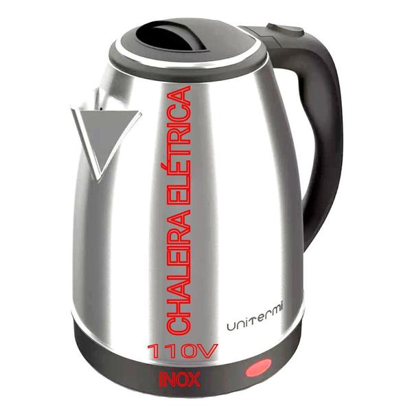 Imagem de cafeteira inox cafeteira italiana chaleira  elétrica 110v inox prateada 1,8 L de tomada