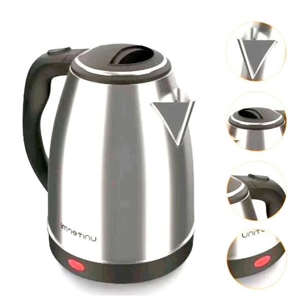 Imagem de cafeteira inox cafeteira italiana chaleira  elétrica 110v inox prateada 1,8 L de tomada