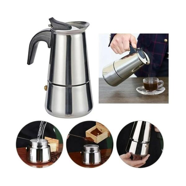 Imagem de Cafeteira Italiana 300ml para 06 xícaras Aço Inox Premium