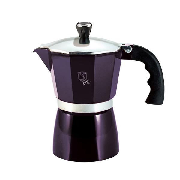 Imagem de Cafeteira Italiana 6 xícaras 300ml Purple Berlinger Haus Preparo Café Chá Ferver Água Utensilio Cozinha Presente Decoração