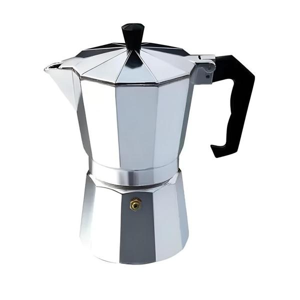 Imagem de Cafeteira italiana 6 xicaras expresso grande moka luxo prata aluminio manual profissional