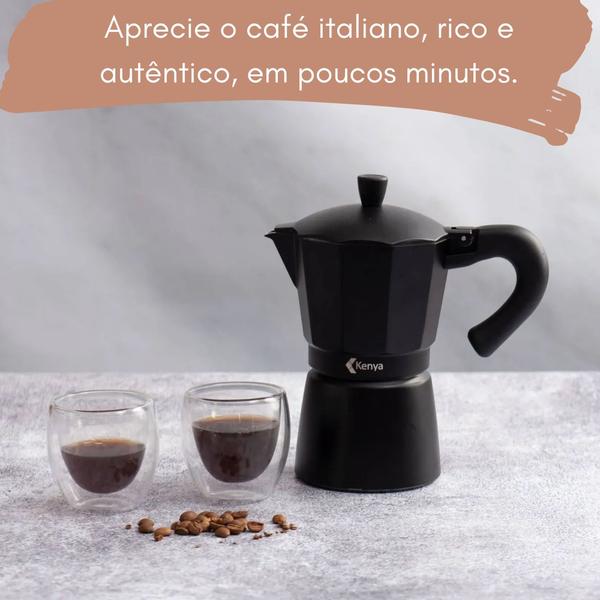 Imagem de Cafeteira Italiana 6 Xícaras Kenya Preta