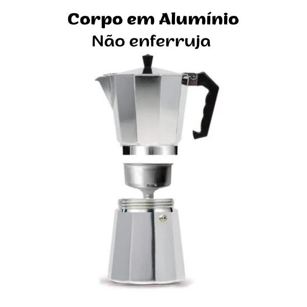 Imagem de Cafeteira Italiana 9 Xícaras Moka Pot em Alumínio Prata