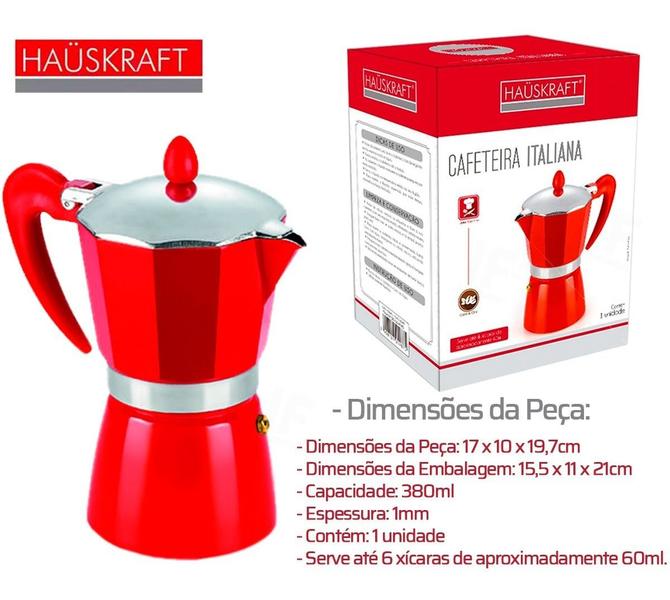 Imagem de Cafeteira Italiana Alumínio Para 6 Xícaras Café Expresso