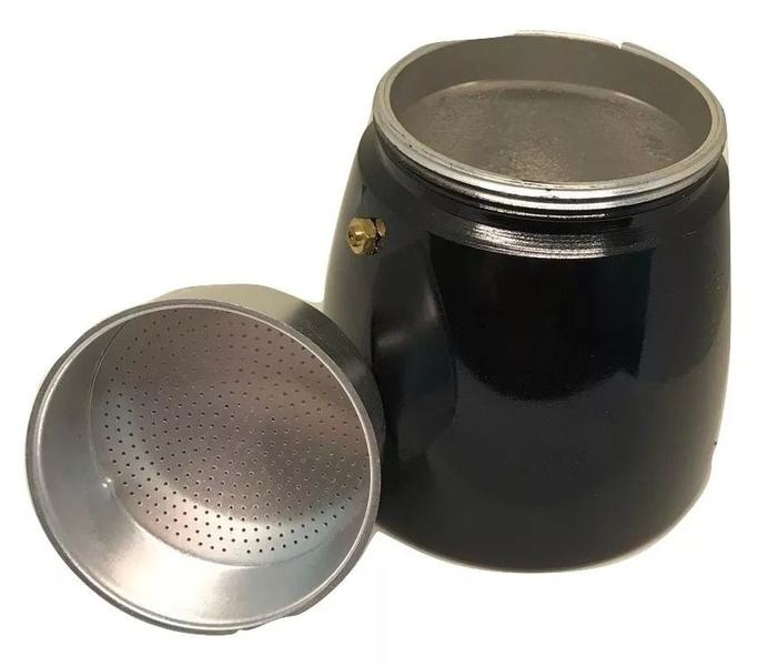 Imagem de Cafeteira Italiana Aluminio Preta 3 Xícaras Cafés 150 Ml