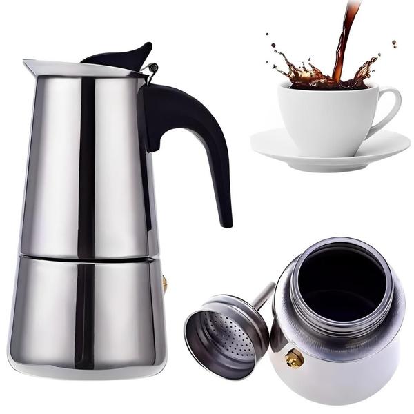 Imagem de Cafeteira Italiana Café Expresso 9 Xicaras Aço Inox Manual