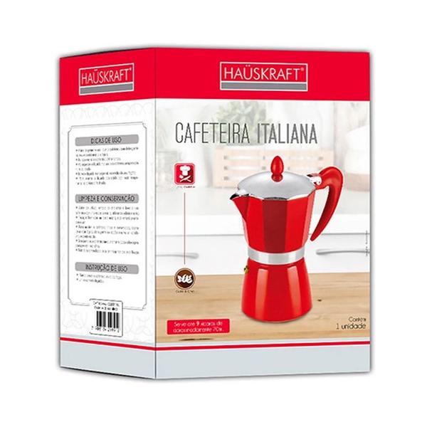 Imagem de Cafeteira Italiana de Alumínio 380ml Vermelha - CAFT-006VM - Hauskraft