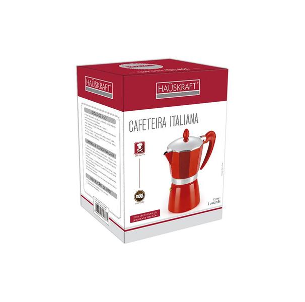 Imagem de Cafeteira Italiana de Alumínio Colorido 6 Xícaras de Café Moka - 300mL - Hauskraft