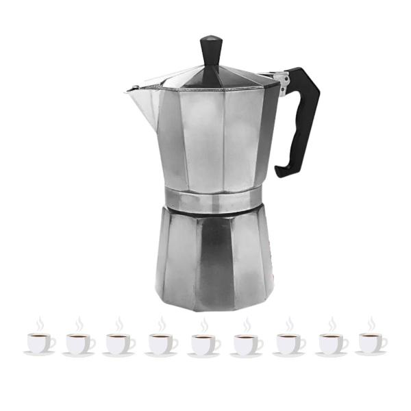 Imagem de Cafeteira italiana em alumínio polido 350 ml serve 9 cafés