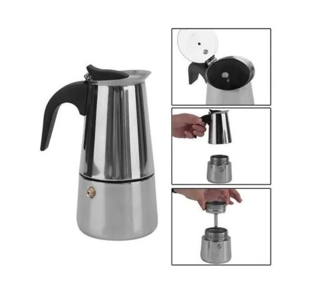 Imagem de Cafeteira Italiana Expresso 200ml em Inox Para 4 Xícaras