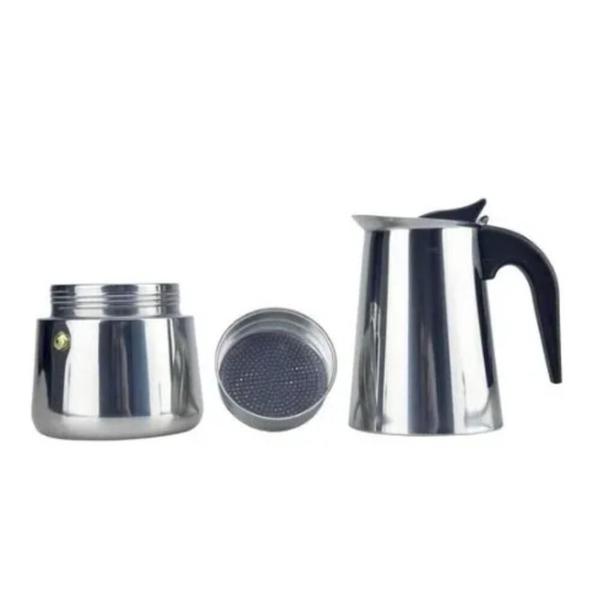 Cafeteira Italiana Expresso 300Ml Em Inox Para 6 Xícaras - Isamar Imagem de Cafeteira Italiana Expresso 300Ml Em Inox Para 6 Xícaras