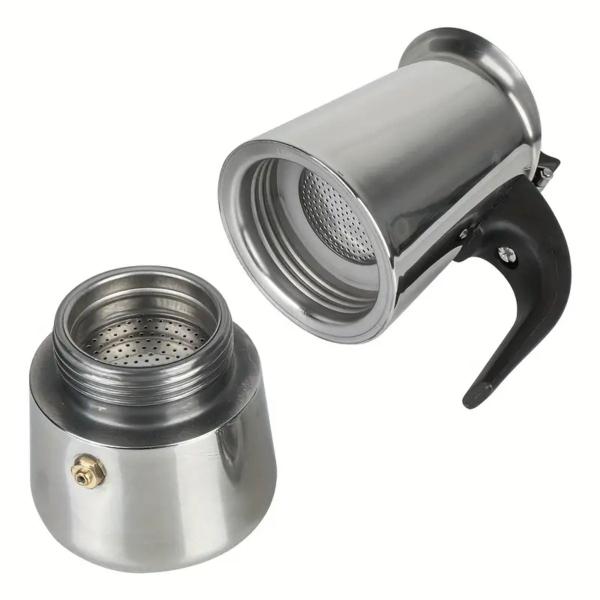 Imagem de  Cafeteira Italiana Expresso 4 Xícaras Inox Com Filtro Prática E Segura