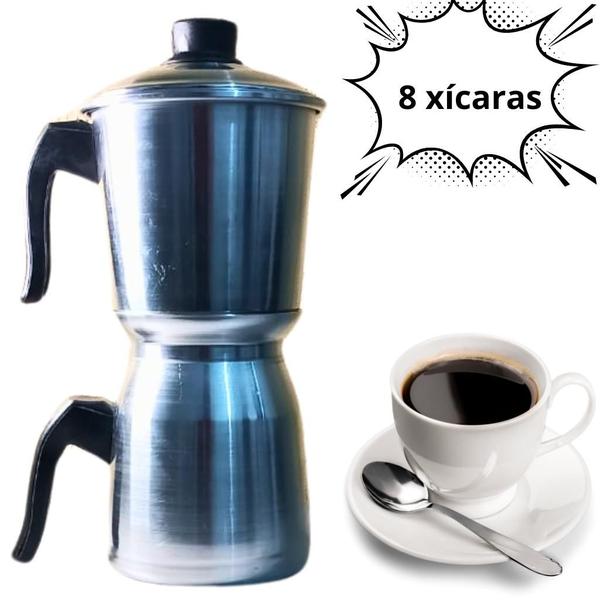 Imagem de Cafeteira Italiana Extra Forte Alumínio Polido 1 Litro Mocha JR 1000ml 5 a 8 Xícaras Café Blogueira