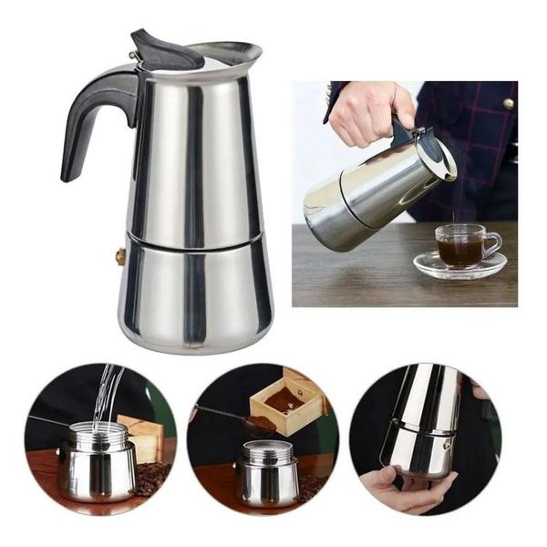 Caféteira Italiana Inox Premium para 6 xicaras - Wincy Imagem de Caféteira Italiana Inox Premium para 6 xicaras