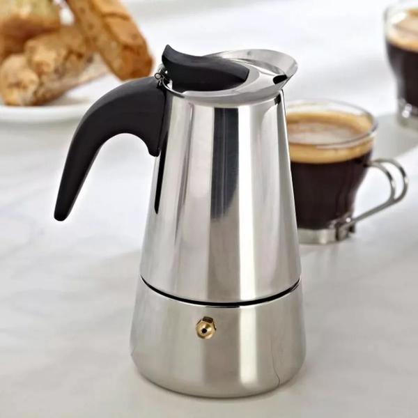 Imagem de Cafeteira Italiana Luxo Inox 4 Xicaras 200ml Kehome