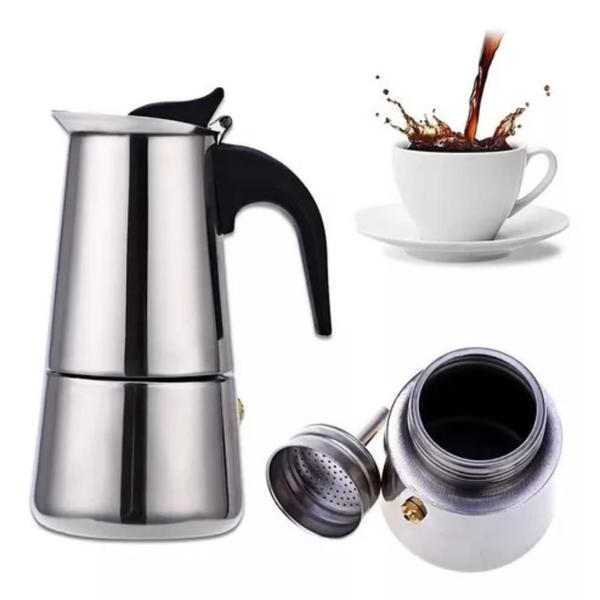 Imagem de Cafeteira Italiana Luxo Inox 4 Xicaras 200ml Kehome