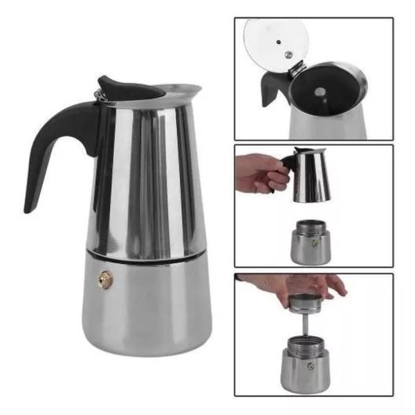 Imagem de Cafeteira Italiana Luxo Inox 6 Xicaras 300Ml Kehome