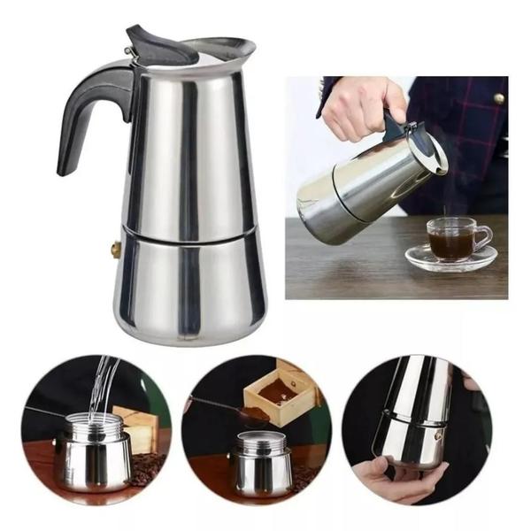 Imagem de Cafeteira Italiana Luxo Inox 6 Xicaras 300Ml Kehome